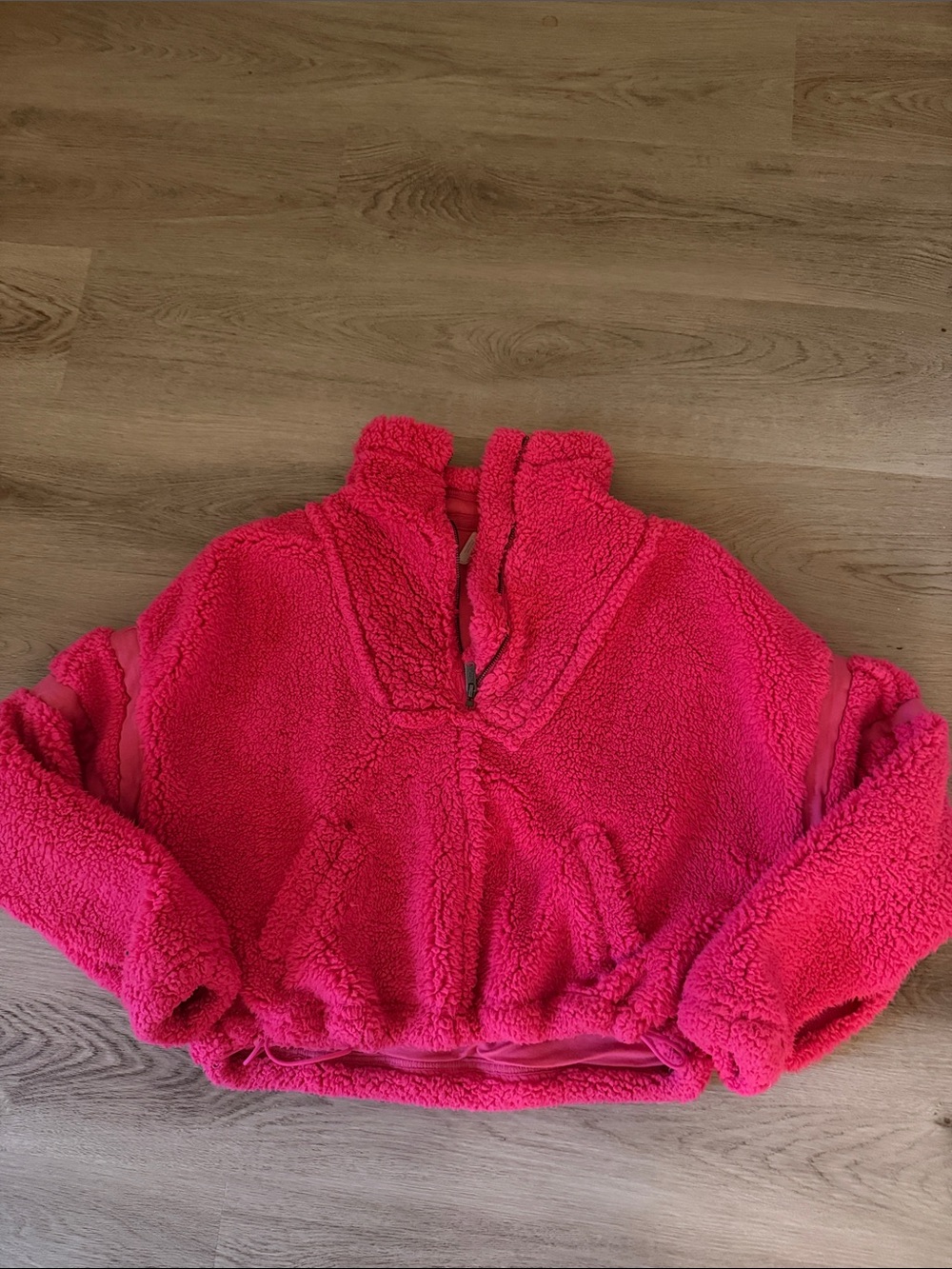 FP Movement by Free People Plush Half-Zip Sherpa Pullover in Hot Pink